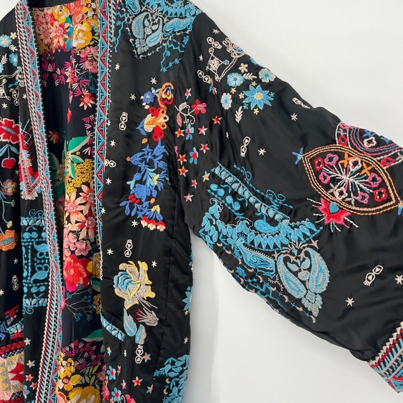 Johnny Was Cardigan Womens S Kimono Embroidered‎ Floral Boho Reversible Hippie - Picture 5 of 11